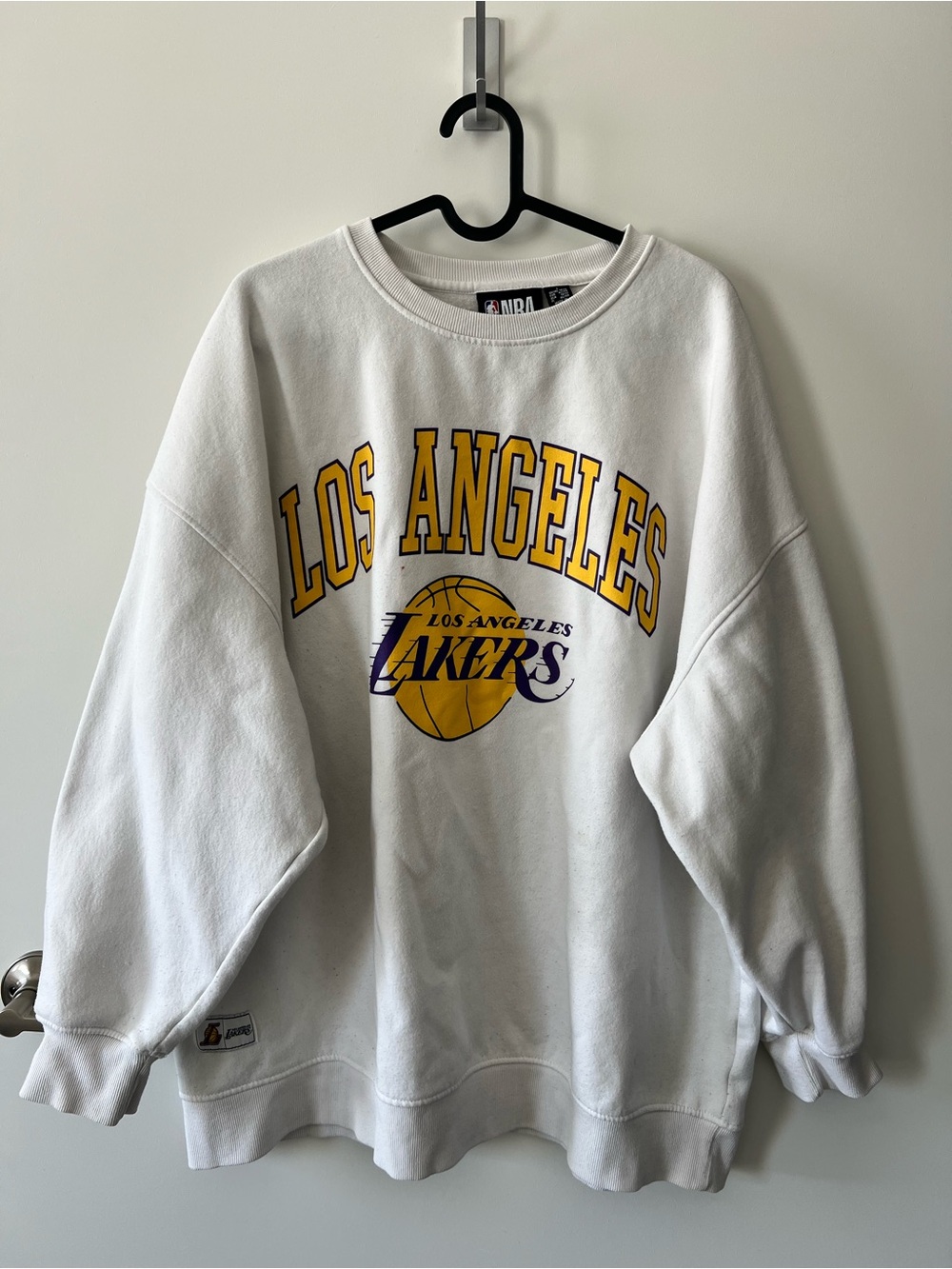 NBA Los Angeles Lakers White Crewneck with Yellow & Purple Logo